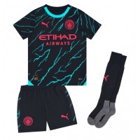 Camiseta Manchester City Jeremy Doku #11 Tercera Equipación para niños 2023-24 manga corta (+ pantalones cortos)